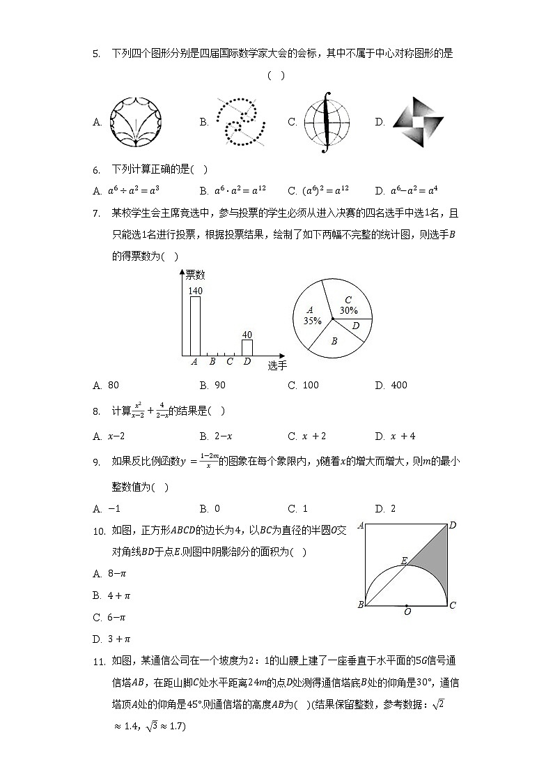 2022年山东省济南市市中区育英中学中考数学模拟试卷（含解析）第2页