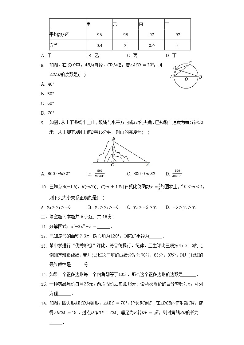 2021-2022学年安徽省宿州市萧县城北中学九年级（下）第一次月考数学试卷（含解析） (2)第2页