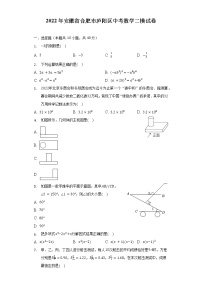 2022年安徽省合肥市庐阳区中考数学二模试卷（含解析）