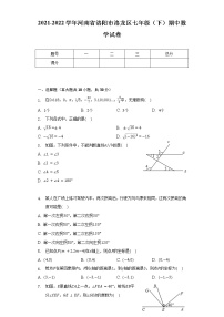 2021-2022学年河南省洛阳市洛龙区七年级（下）期中数学试卷（含解析）