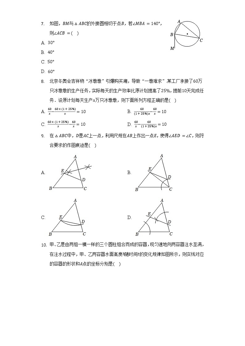 2022年浙江省台州市椒江区中考数学二模试卷（含解析）第2页