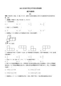 2022年浙江省丽水市松阳县初中毕业升学适应性检测（一模）数学试题(word版含答案)