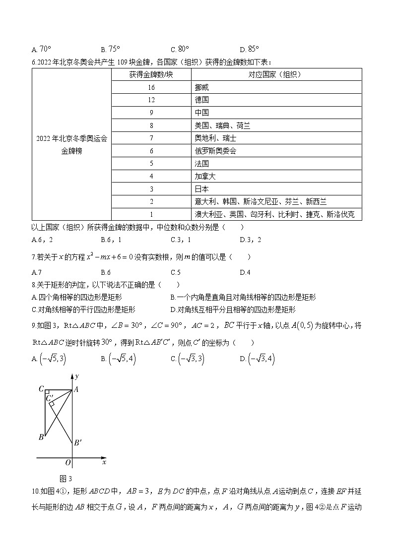 2022年河南省信阳市息县九年级下学期适应性测试（四）数学试题(word版含答案)02