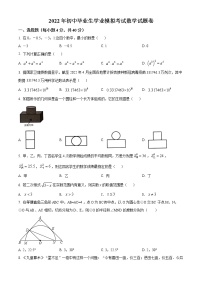 2022年浙江省宁波市奉化区九年级中考数学二模试题(word版含答案)