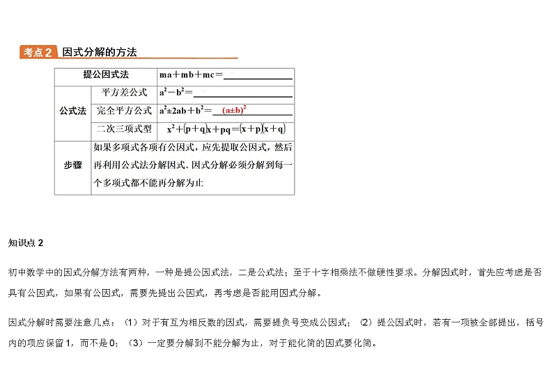 中考数学复习：因式分解中的两个重要考试题型第2页