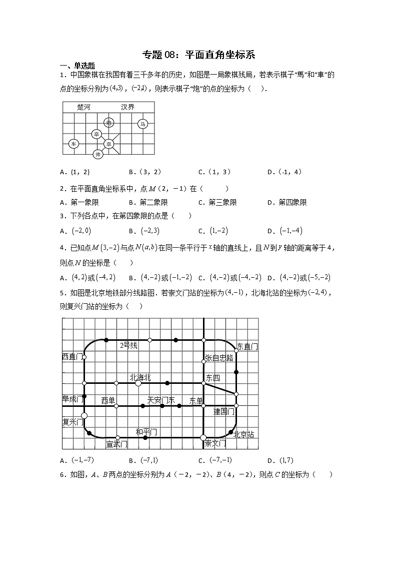 专题08：平面直角坐标系-2021-2022学年下学期七年级数学期末复习备考一本通（人教版&全国通用）01