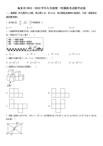 2022年青海省海东市中考一模数学试题（含答案）