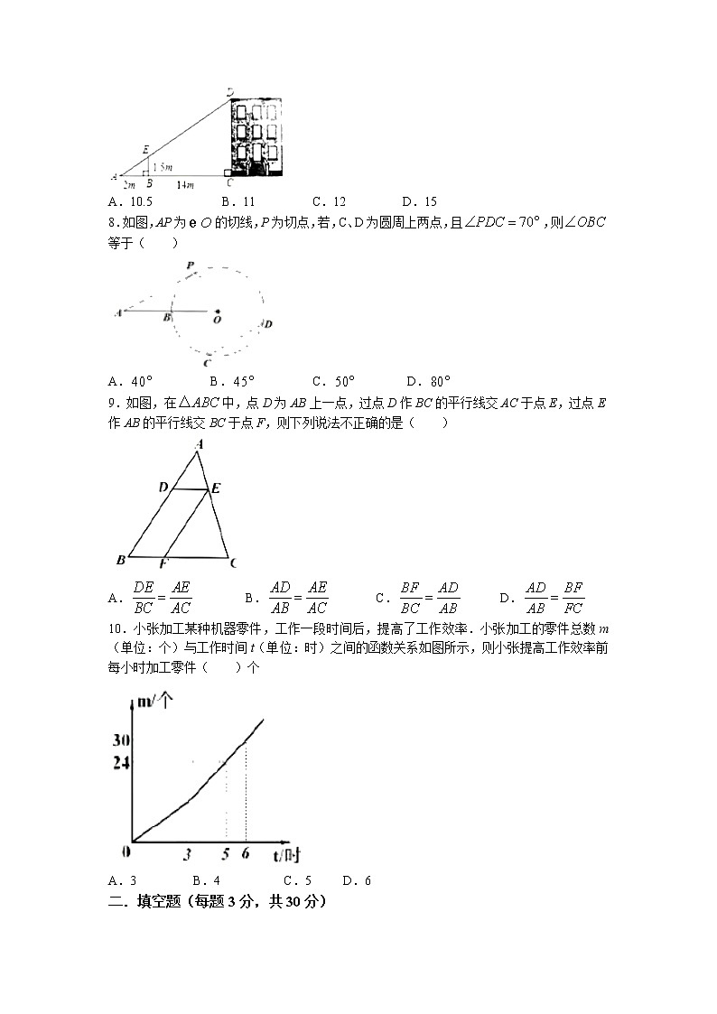 2022年黑龙江省哈尔滨市道里区中考三模数学试题（含答案）第2页
