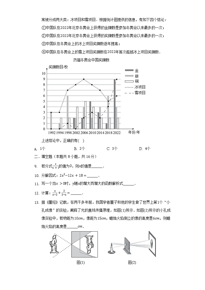 2022年北京市东城区中考数学二模试卷（含解析）02