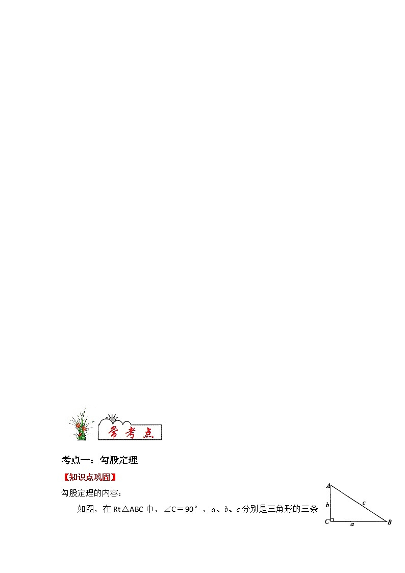 专题02 勾股定理-2021-2022学年八年级数学下学期期末复习常考点知识巩固+例题练习+期末模拟测试卷（人教版）02