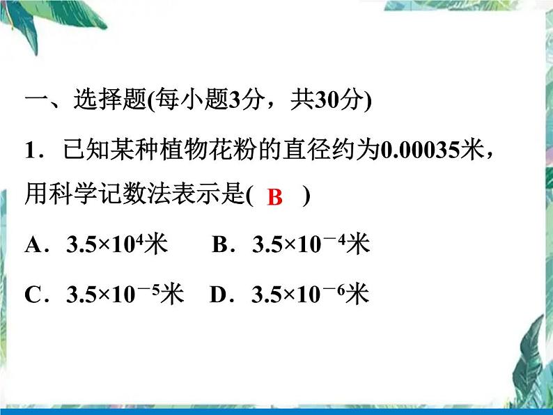 七年级数学下册期末复习课件：整式和因式分解期末复习卷(共29张PPT)第2页