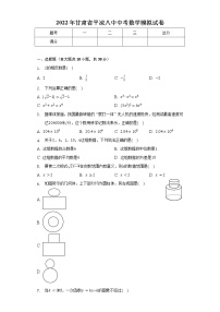 2022年甘肃省平凉八中中考数学模拟试卷（含解析）