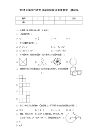 2022年黑龙江省哈尔滨市阿城区中考数学一模试卷（含解析）