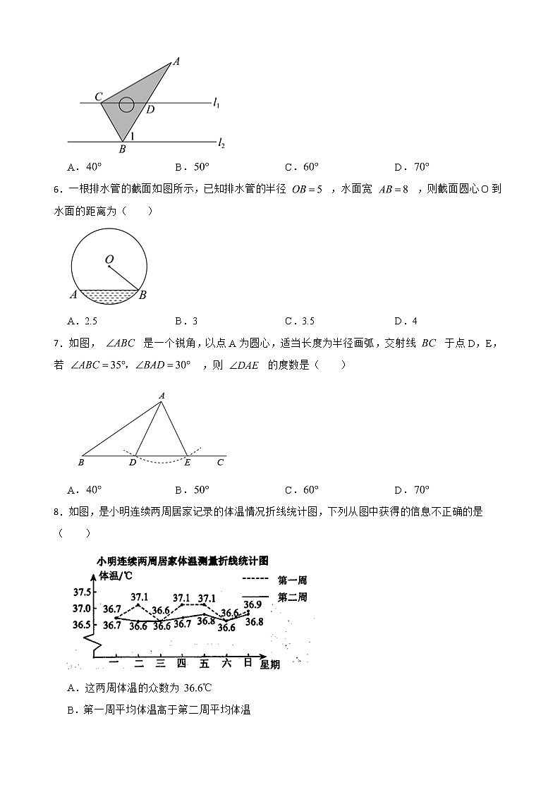 浙江省衢州市常山县2022年九年级毕业考试调研数学试卷及答案02