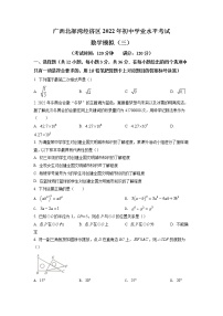 2022年广西北部湾经济区初中学业水平考试数学模拟试题（三）（含答案）