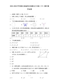 2021-2022学年浙江省温州市龙港市八年级（下）期中数学试卷(含解析）