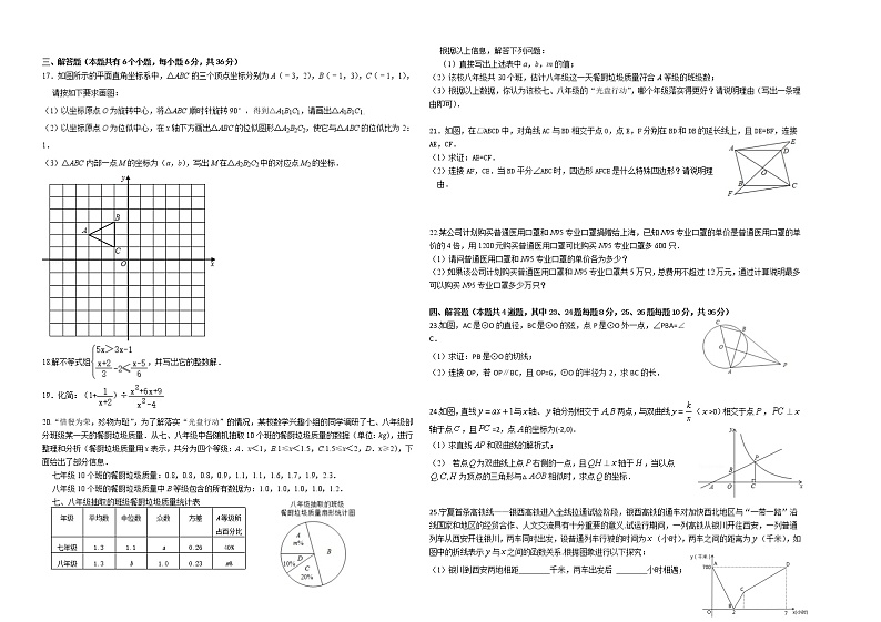 2022年宁夏银川市金凤区中考模拟数学试题(word版含答案)第2页
