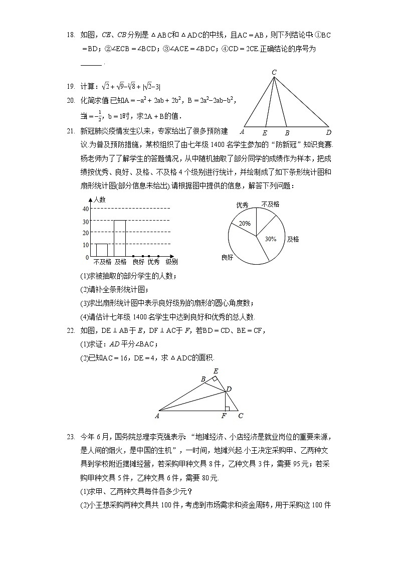 2019-2020青竹湖湘一外国语学校七年级（下）期末数学试卷第3页
