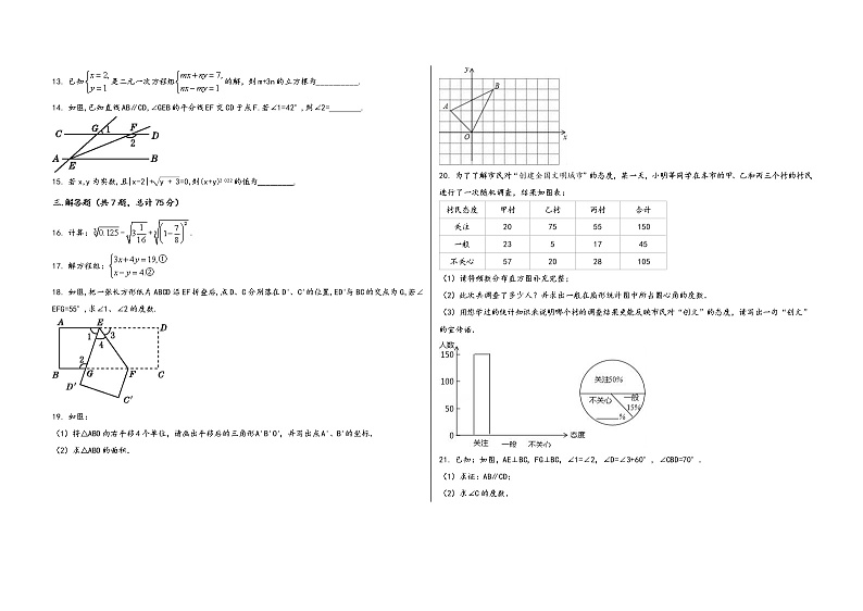 广西省桂林市七星区2022学年七年级（下）数学期末综合复习题第2页