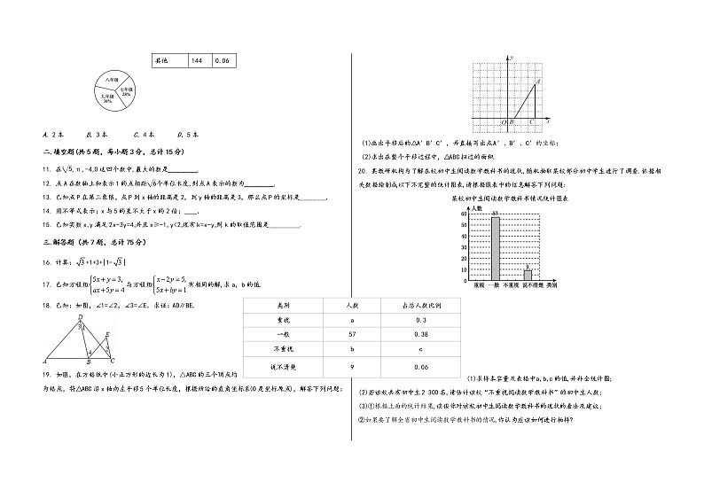 广西省西林县2022学年七年级（下）数学期末综合复习题第2页