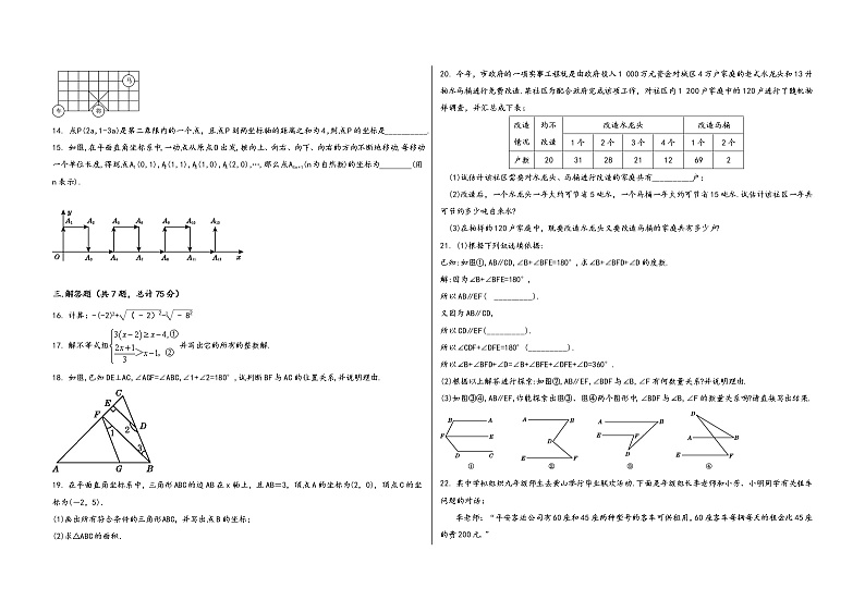 广西省平南县2022学年七年级（下）数学期末综合复习题第2页