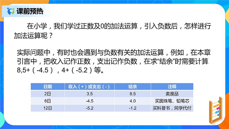 人教版七上数学1.3.1《有理数的加法一》第一课时课件+教案05