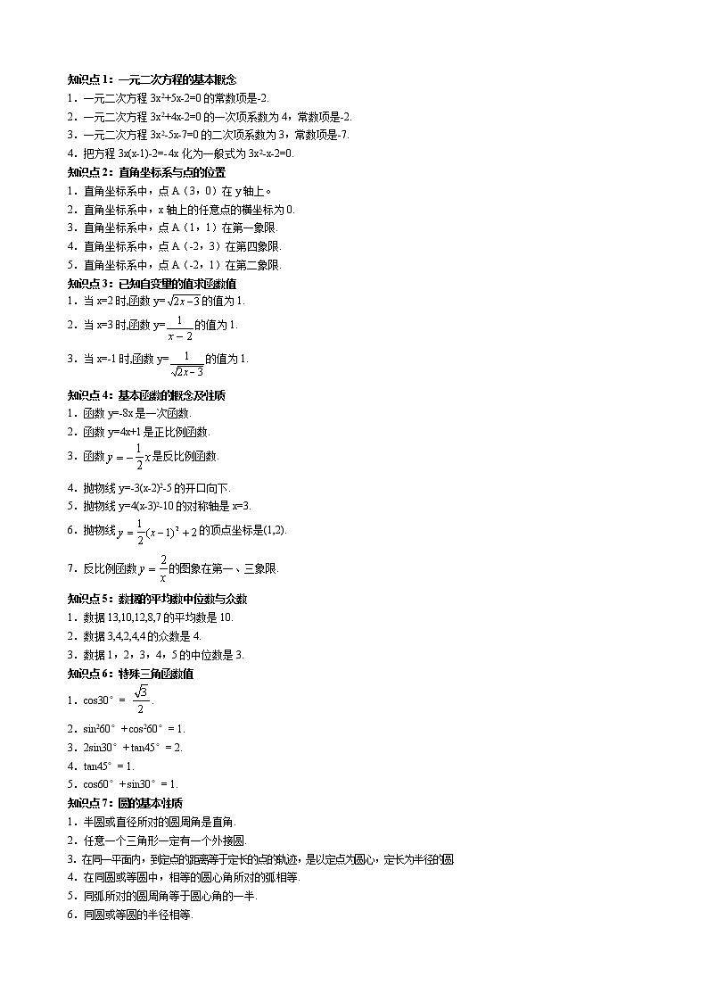 初中数学知识点总结(全)第1页