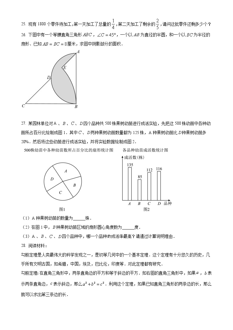 上海市浦东新区多校联考2021-2022学年六年级上学期期末数学试题（含详解）03