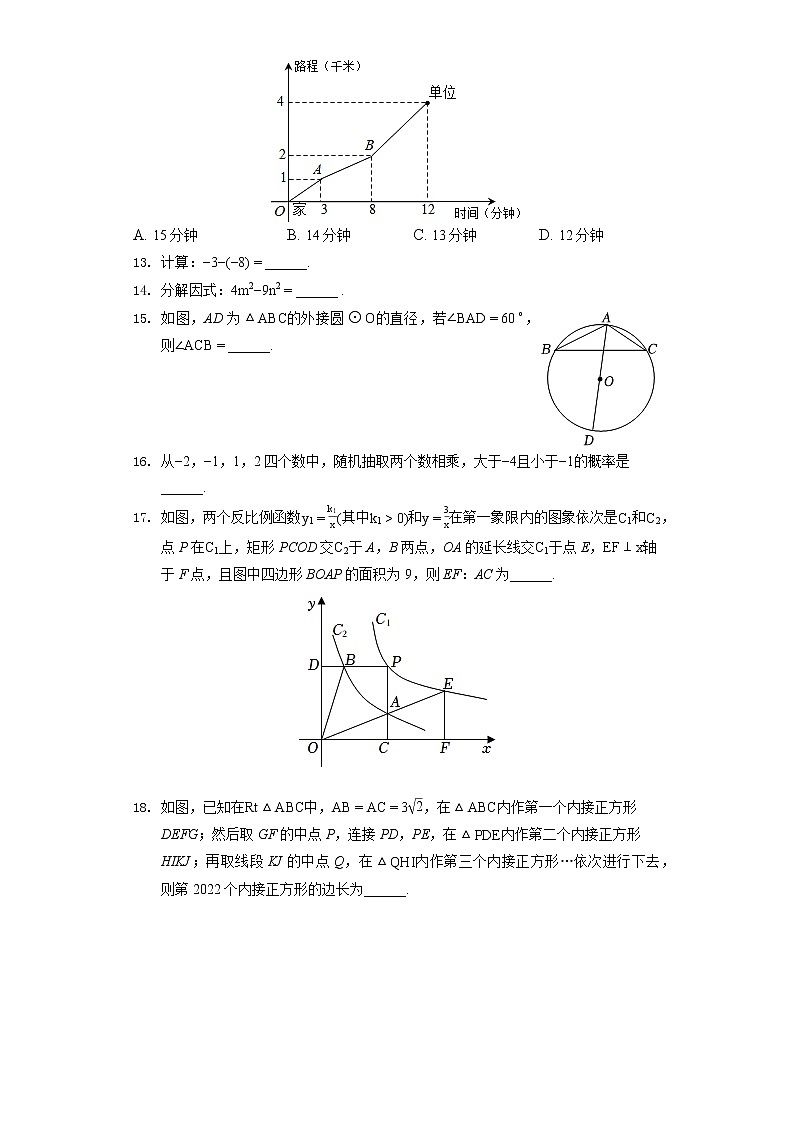 2022年广西玉林市中考数学模拟试卷（4月份）（含答案解析）03