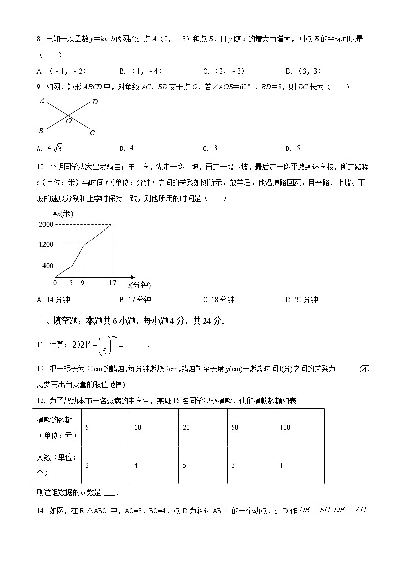福建省泉州市丰泽区2020-2021学年八年级下学期期末数学试题及答案第2页