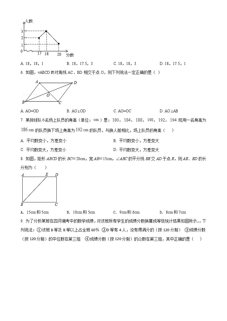 2020-2021学年河南省周口市淮阳区八年级（下）期末数学试卷及答案第2页