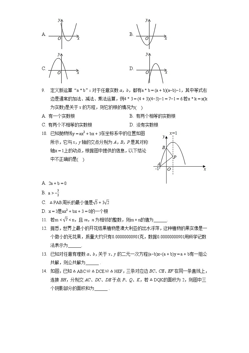 2022年安徽省淮南市东部地区中考数学二模试卷(含答案解析)02