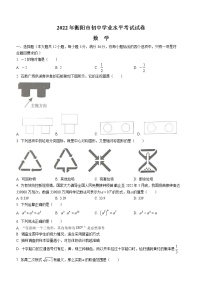 2022年湖南省衡阳市中考数学真题(word版含答案)