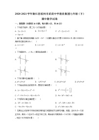 2020-2021学年浙江省杭州市采荷中学教育集团七年级（下）期中数学试卷及答案