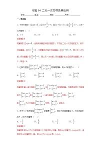 专题04 二元一次方程及其应用