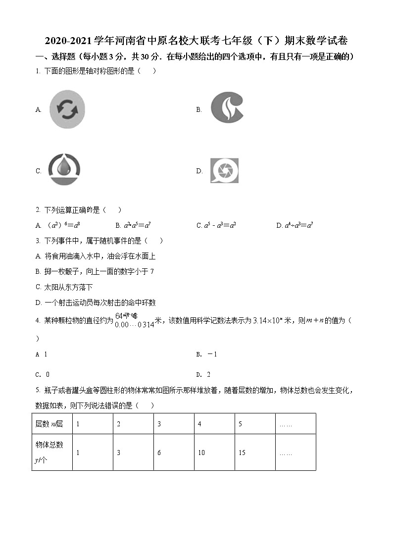 2020-2021学年河南省郑州市中原名校大联考七年级（下）期末数学试卷及答案01