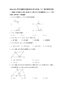 2020-2021学年安徽省合肥市庐江县七年级（下）期中数学试卷及答案