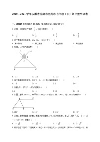 2020－2021学年安徽省芜湖市无为市七年级（下）期中数学试卷及答案