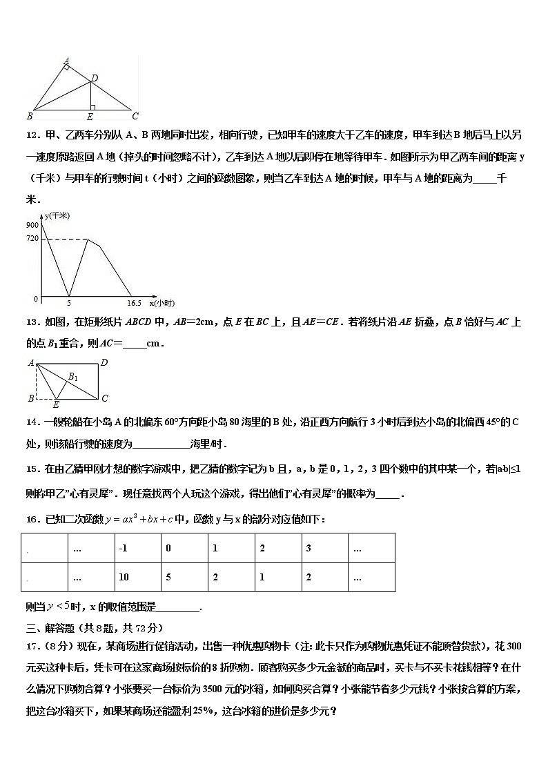 2021-2022学年福建省厦门市音乐校中考数学考试模拟冲刺卷含解析03
