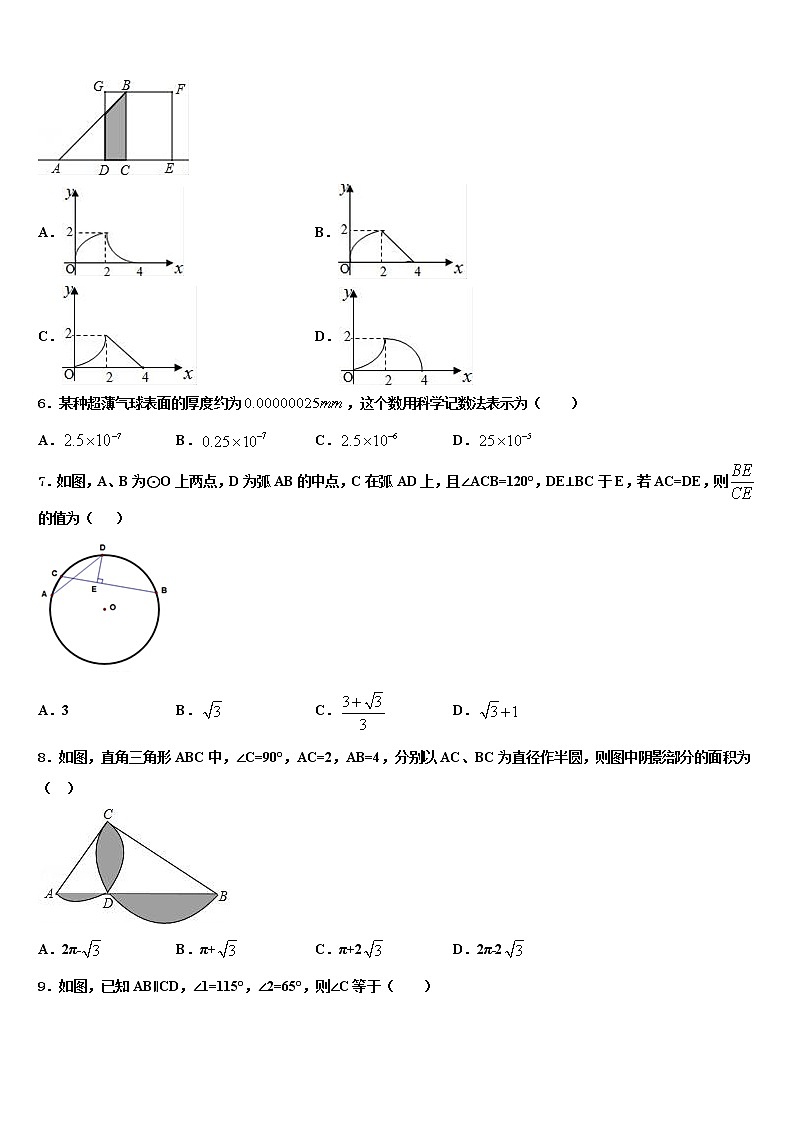2021-2022学年福建省福州市金山中学中考数学仿真试卷含解析02
