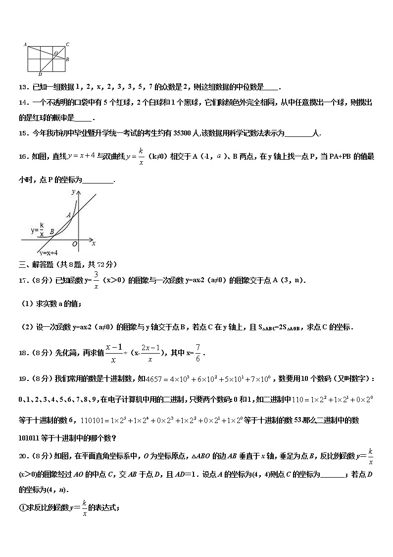 2021-2022学年甘肃省武威市凉州区洪祥镇中考一模数学试题含解析03