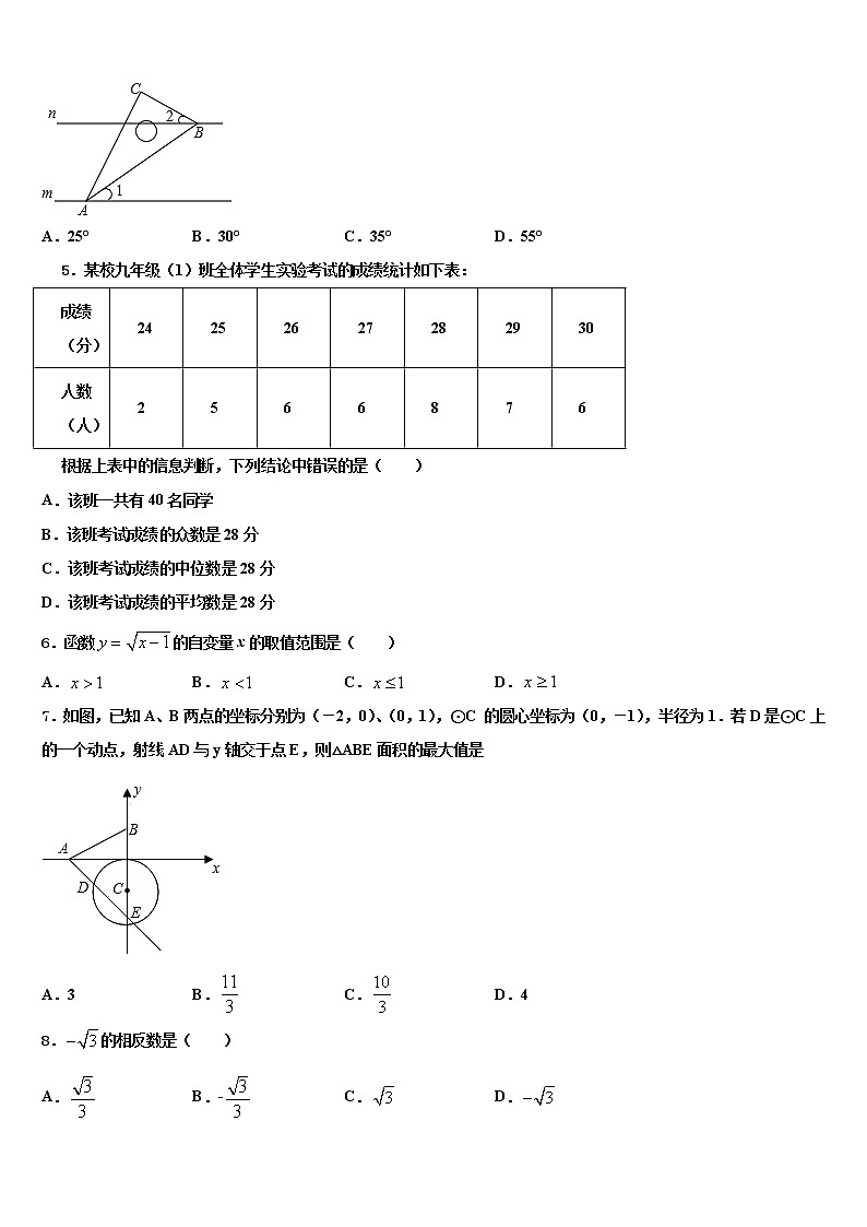 2021-2022学年广东省揭阳市普宁市重点达标名校中考试题猜想数学试卷含解析02