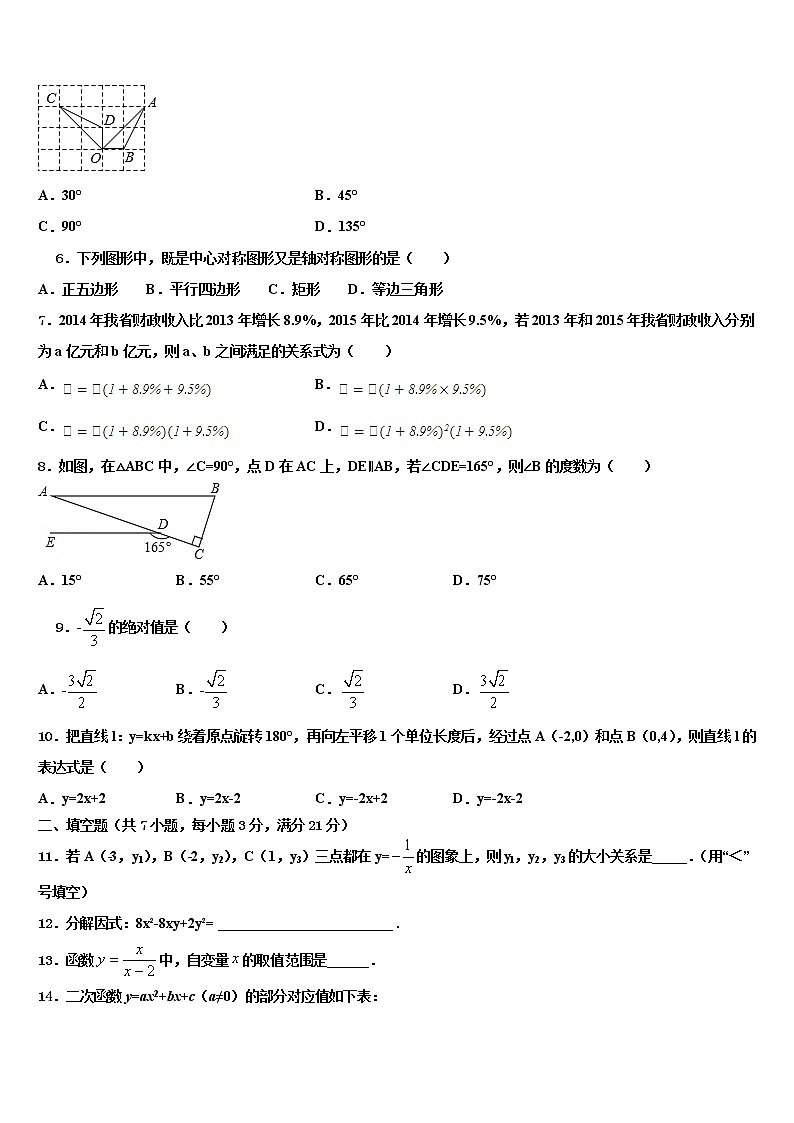 2021-2022学年广东韶关曲江中考数学对点突破模拟试卷含解析02