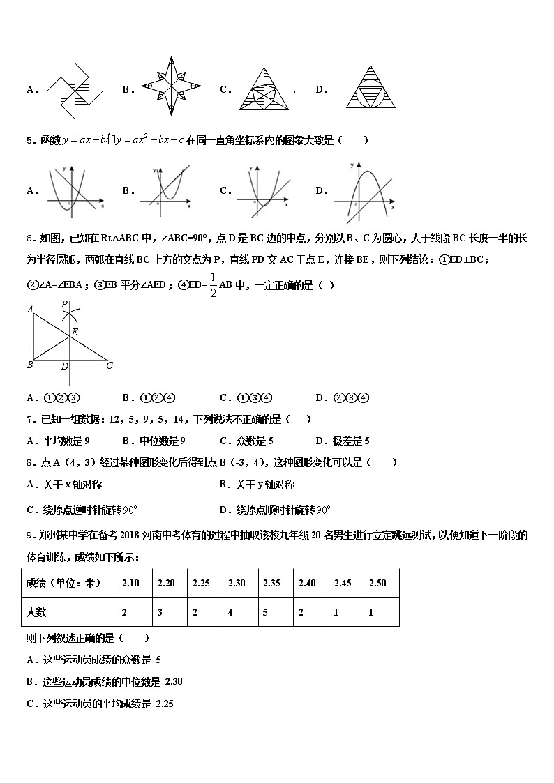 2021-2022学年广东省茂名地区达标名校中考数学模拟试题含解析第2页