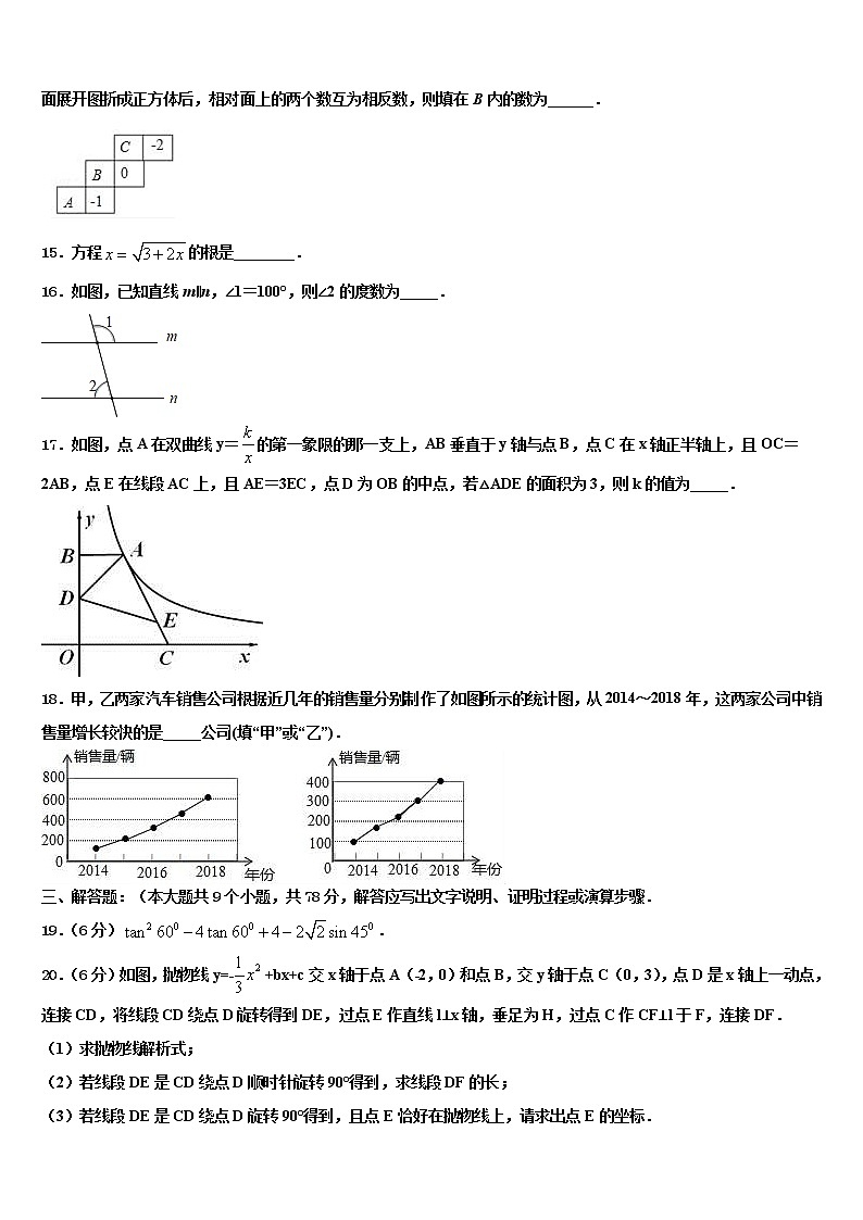 2021-2022学年广东惠城区重点达标名校中考五模数学试题含解析第3页