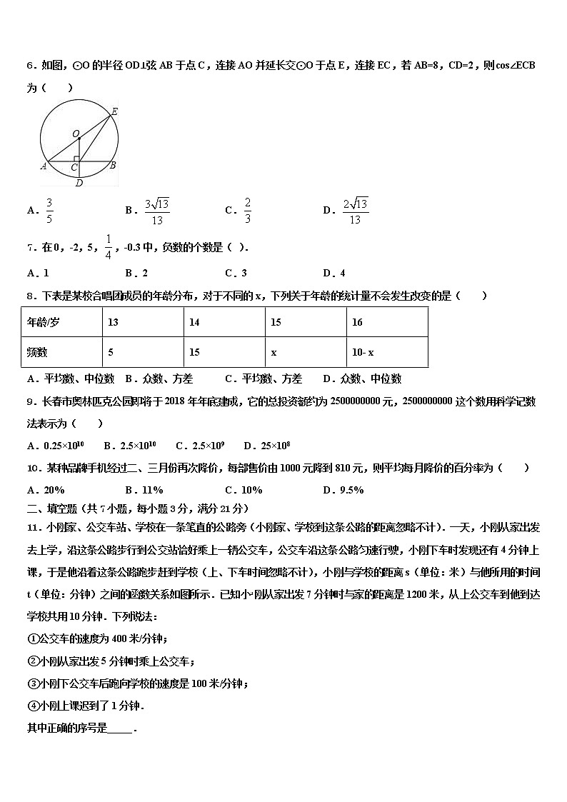 2021-2022学年安徽省阜阳市临泉县中考数学对点突破模拟试卷含解析02