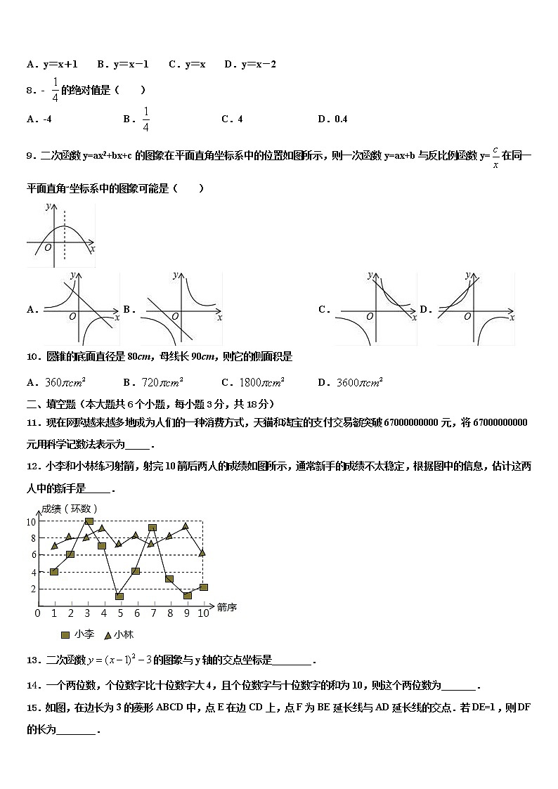 2021-2022学年安徽省合肥市巢湖第三中学中考数学模拟精编试卷含解析第2页