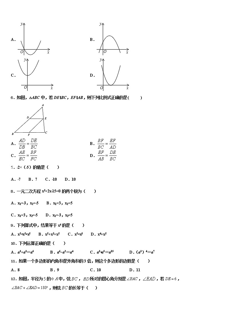 2021-2022学年安庆市重点达标名校中考数学模拟预测题含解析02