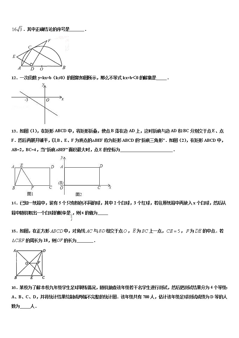 2021-2022学年北京市海淀区师达中学初中数学毕业考试模拟冲刺卷含解析03