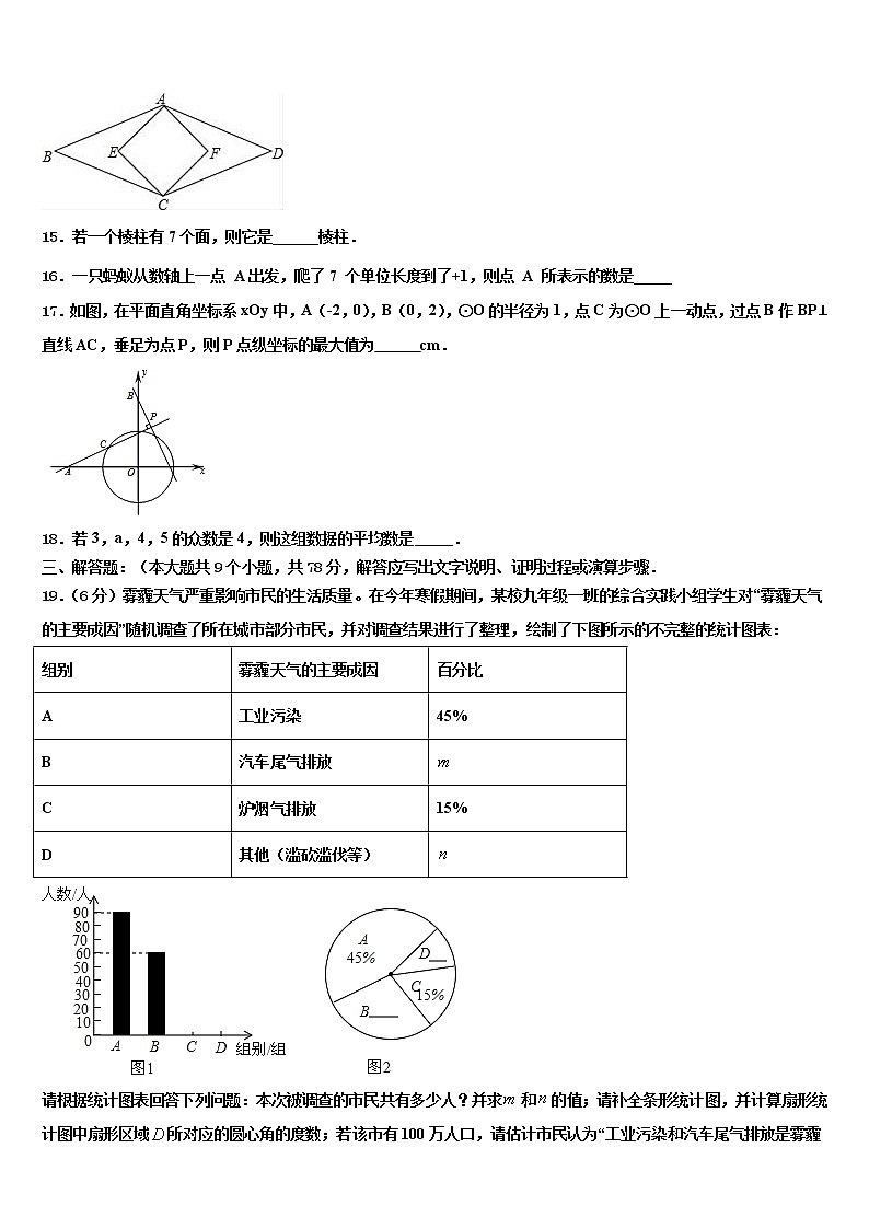 2021-2022学年北京市北京市十一校中考三模数学试题含解析第3页